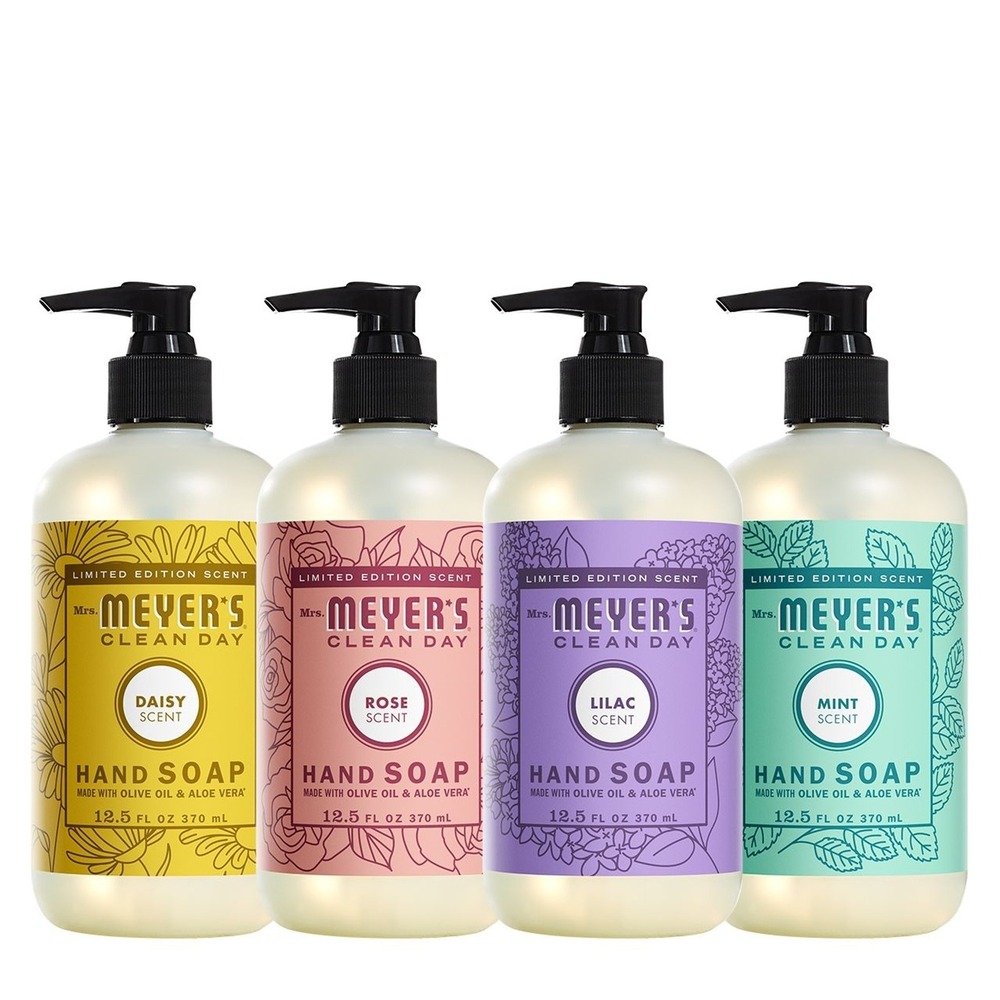 Mrs. Meyer's Spring Seasonals Hand Soap Collection Daisy, Rose, Lilac, and Mint